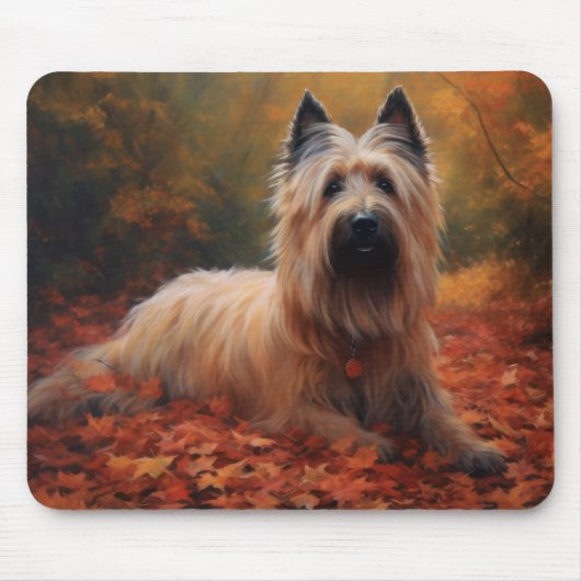 Skye Terrier im Herbst Leaves Fall Inspiriert Mousepad (Vorne)
