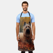 Skye Terrier im Herbst Leaves Fall Inspiriert Schürze (Getragen)