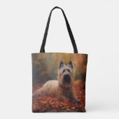 Skye Terrier im Herbst Leaves Fall Inspiriert Tasche (Rückseite)