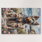 Skye Terrier Küsten-Gartenkunst Puzzle (Horizontal)