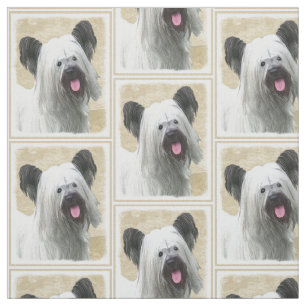 Skye Terrier-Malerei - niedliche ursprüngliche Stoff