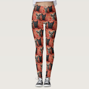 Skye Terrier mit Herz Rosen Valentinstag Leggings