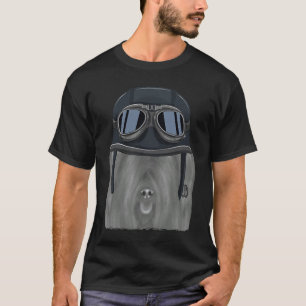 Skye Terrier mit Vintage-Motorradhelm 1 T-Shirt
