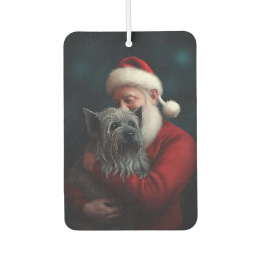 Skye Terrier mit Weihnachtsmann Weihnachten Autolufterfrischer (Vorderseite)