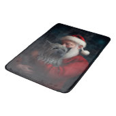 Skye Terrier mit Weihnachtsmann Weihnachten Badematte (Schrägansicht)