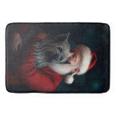 Skye Terrier mit Weihnachtsmann Weihnachten Badematte (Vorderseite)