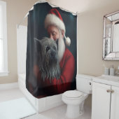 Skye Terrier mit Weihnachtsmann Weihnachten Duschvorhang (Beispiel)