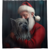 Skye Terrier mit Weihnachtsmann Weihnachten Duschvorhang (Vorderseite)