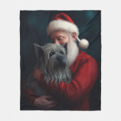 Skye Terrier mit Weihnachtsmann Weihnachten Fleecedecke (Vorderseite)