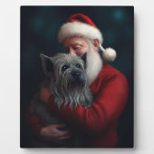 Skye Terrier mit Weihnachtsmann Weihnachten Fotoplatte (Vorderseite)