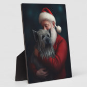 Skye Terrier mit Weihnachtsmann Weihnachten Fotoplatte (Seite)