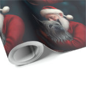 Skye Terrier mit Weihnachtsmann Weihnachten Geschenkpapier (Rolleneckpunkt)
