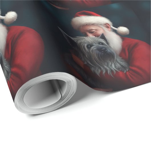 Skye Terrier mit Weihnachtsmann Weihnachten Geschenkpapier (Rolleneckpunkt)