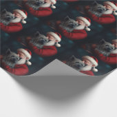 Skye Terrier mit Weihnachtsmann Weihnachten Geschenkpapier (Ecke)
