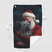 Skye Terrier mit Weihnachtsmann Weihnachten Golfhandtuch (Insitu)