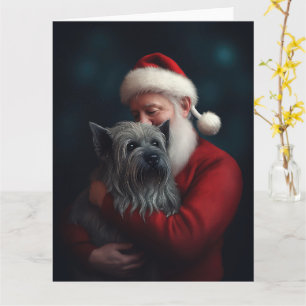 Skye Terrier mit Weihnachtsmann Weihnachten Karte