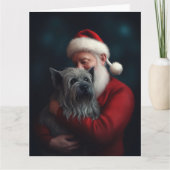 Skye Terrier mit Weihnachtsmann Weihnachten Karte (Vorderseite)