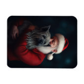 Skye Terrier mit Weihnachtsmann Weihnachten Magnet (Horizontal)