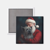 Skye Terrier mit Weihnachtsmann Weihnachten Magnet (Vorderseite/Rückseite)