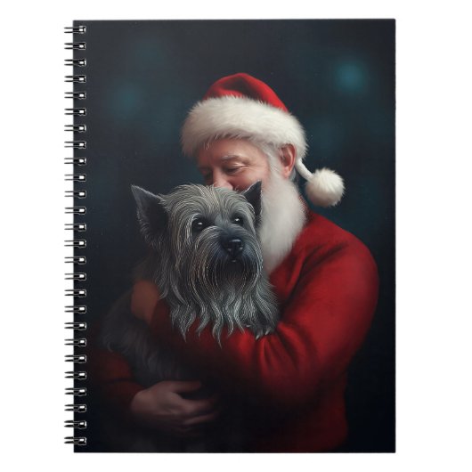 Skye Terrier mit Weihnachtsmann Weihnachten Notizblock (Vorderseite)