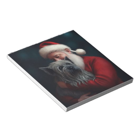Skye Terrier mit Weihnachtsmann Weihnachten Notizblock (angewinkelt)