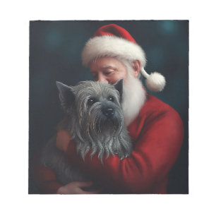 Skye Terrier mit Weihnachtsmann Weihnachten Notizblock