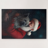 Skye Terrier mit Weihnachtsmann Weihnachten Puzzle (Horizontal)