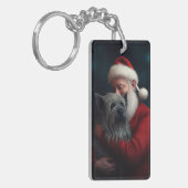 Skye Terrier mit Weihnachtsmann Weihnachten Schlüsselanhänger (Vorderseite links)