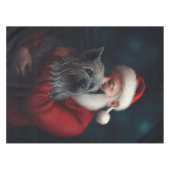 Skye Terrier mit Weihnachtsmann Weihnachten Tischdecke (Vorderseite (Horizontal))