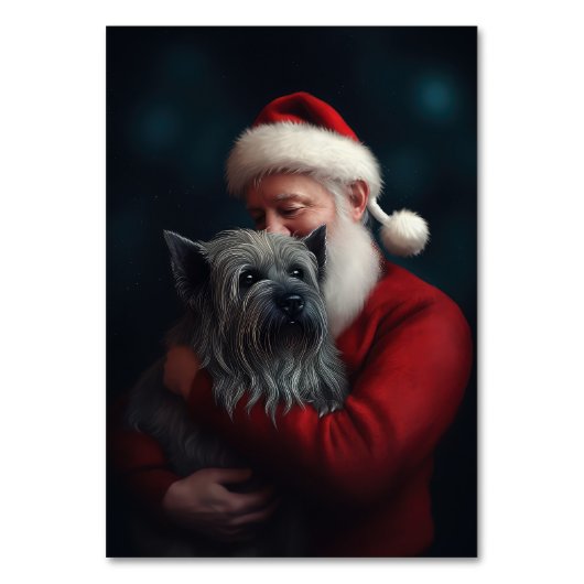 Skye Terrier mit Weihnachtsmann Weihnachten Tischnummer (Rückseite)
