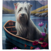 Skye Terrier on a Paddle: Ein Landschaftliches Abe Duschvorhang (Vorderseite)