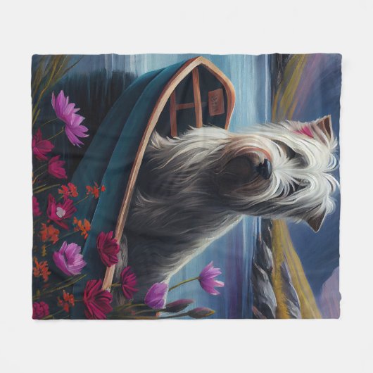 Skye Terrier on a Paddle: Ein Landschaftliches Abe Fleecedecke (Vorderseite (Horizontal))