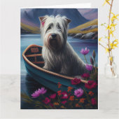 Skye Terrier on a Paddle: Ein Landschaftliches Abe Karte (Gelbe Blume)