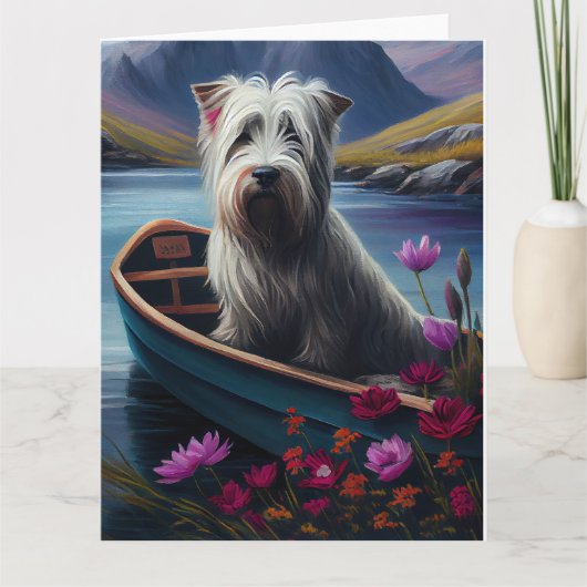 Skye Terrier on a Paddle: Ein Landschaftliches Abe Karte (Vorderseite)