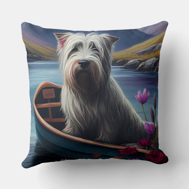 Skye Terrier on a Paddle: Ein Landschaftliches Abe Kissen (Rückseite)