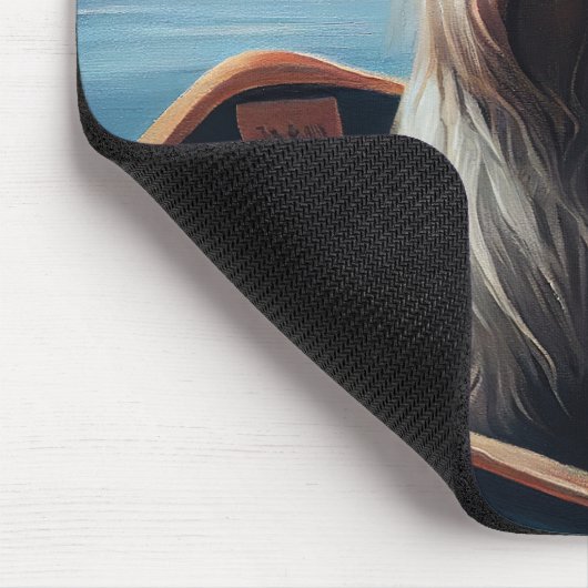 Skye Terrier on a Paddle: Ein Landschaftliches Abe Mousepad (Ecke)