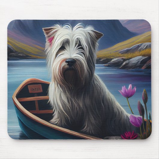 Skye Terrier on a Paddle: Ein Landschaftliches Abe Mousepad (Vorne)