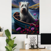 Skye Terrier on a Paddle: Ein Landschaftliches Abe Poster (Heimbüro)