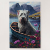 Skye Terrier on a Paddle: Ein Landschaftliches Abe Puzzle (Vertikal)