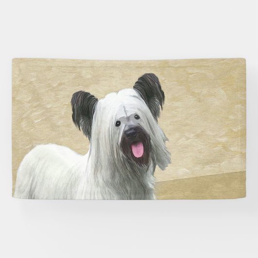 Skye Terrier Painting - Niedliche Original Dog Art Banner (Horizontal)