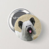 Skye Terrier Painting - Niedliche Original Dog Art Button (Vorne & Hinten)