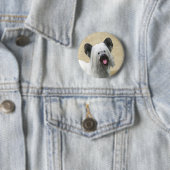 Skye Terrier Painting - Niedliche Original Dog Art Button (Beispiel)