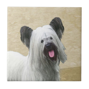 Skye Terrier Painting - Niedliche Original Dog Art Fliese