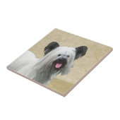 Skye Terrier Painting - Niedliche Original Dog Art Fliese (Seite)