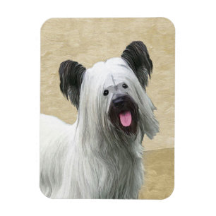 Skye Terrier Painting - Niedliche Original Dog Art Magnet