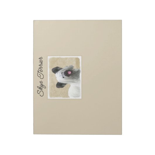 Skye Terrier Painting - Niedliche Original Dog Art Notizblock (Rotiert)