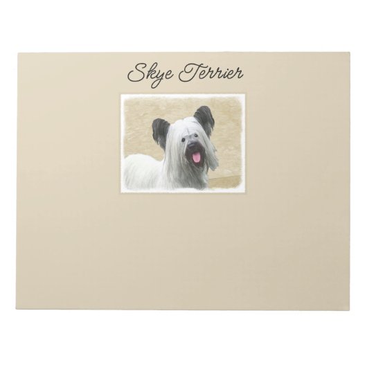 Skye Terrier Painting - Niedliche Original Dog Art Notizblock (Vorderseite)
