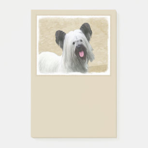 Skye Terrier Painting - Niedliche Original Dog Art Post-it Klebezettel