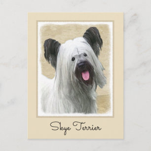 Skye Terrier Painting - Niedliche Original Dog Art Postkarte