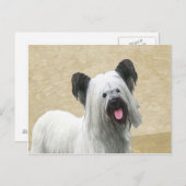 Skye Terrier Painting - Niedliche Original Dog Art Postkarte (Vorne/Hinten)
